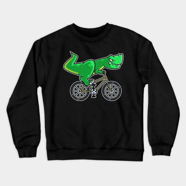 Tyrannosaurus Bicycle Cyclist Dinosaur Cycling design Crewneck Sweatshirt by theodoros20